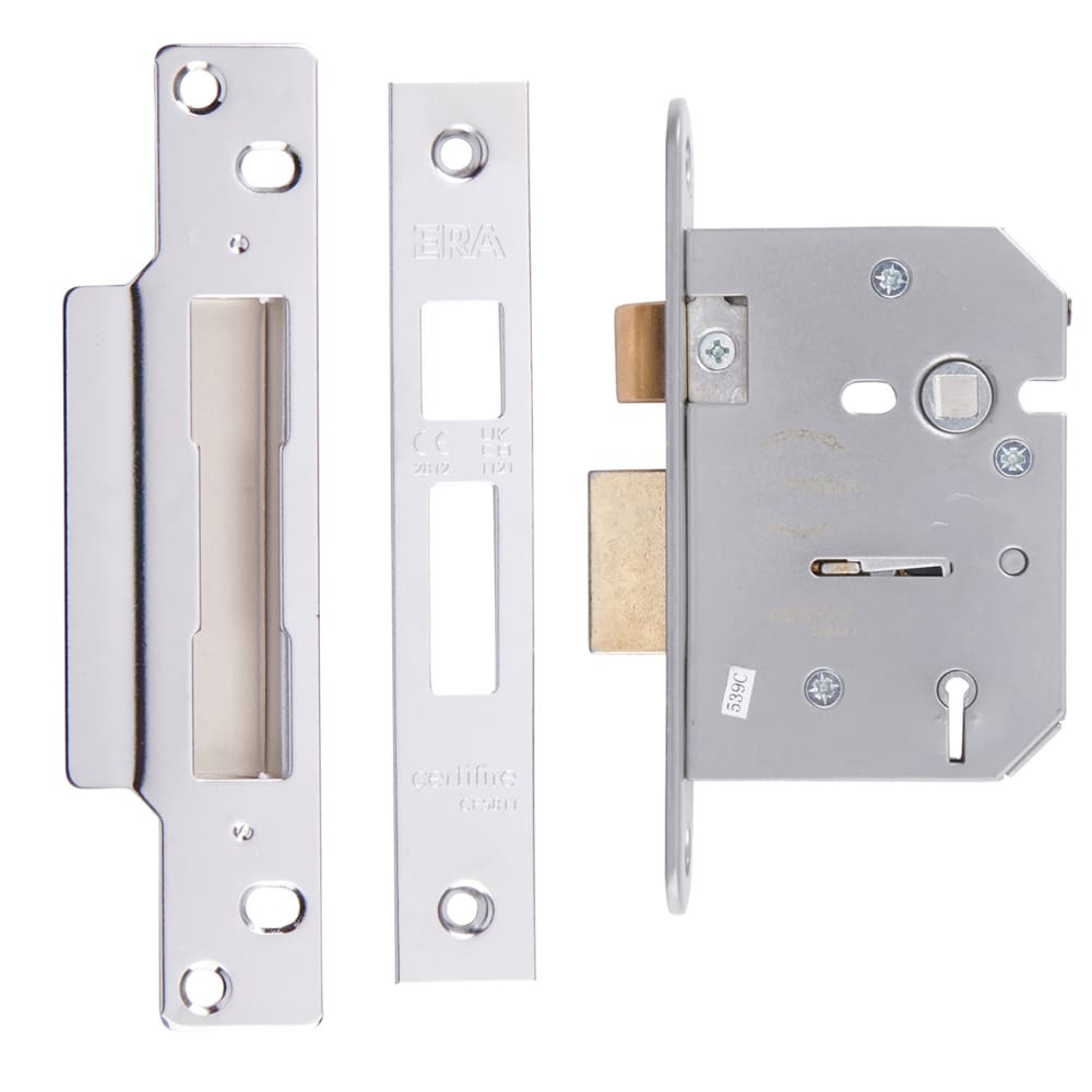 ERA Viscount 5 Lever Sashlock - 76mm Case - 56mm Backset - Polished Chrome