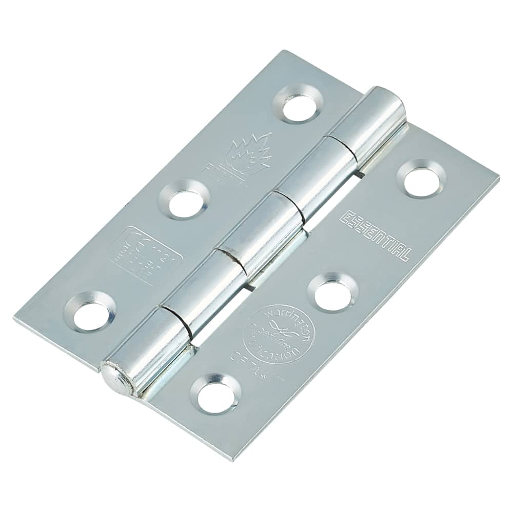Touchpoint Tubular Latch Pack - 76mm Case - 57mm Backset - 2 x Plain Steel Hinges - Bright Zinc