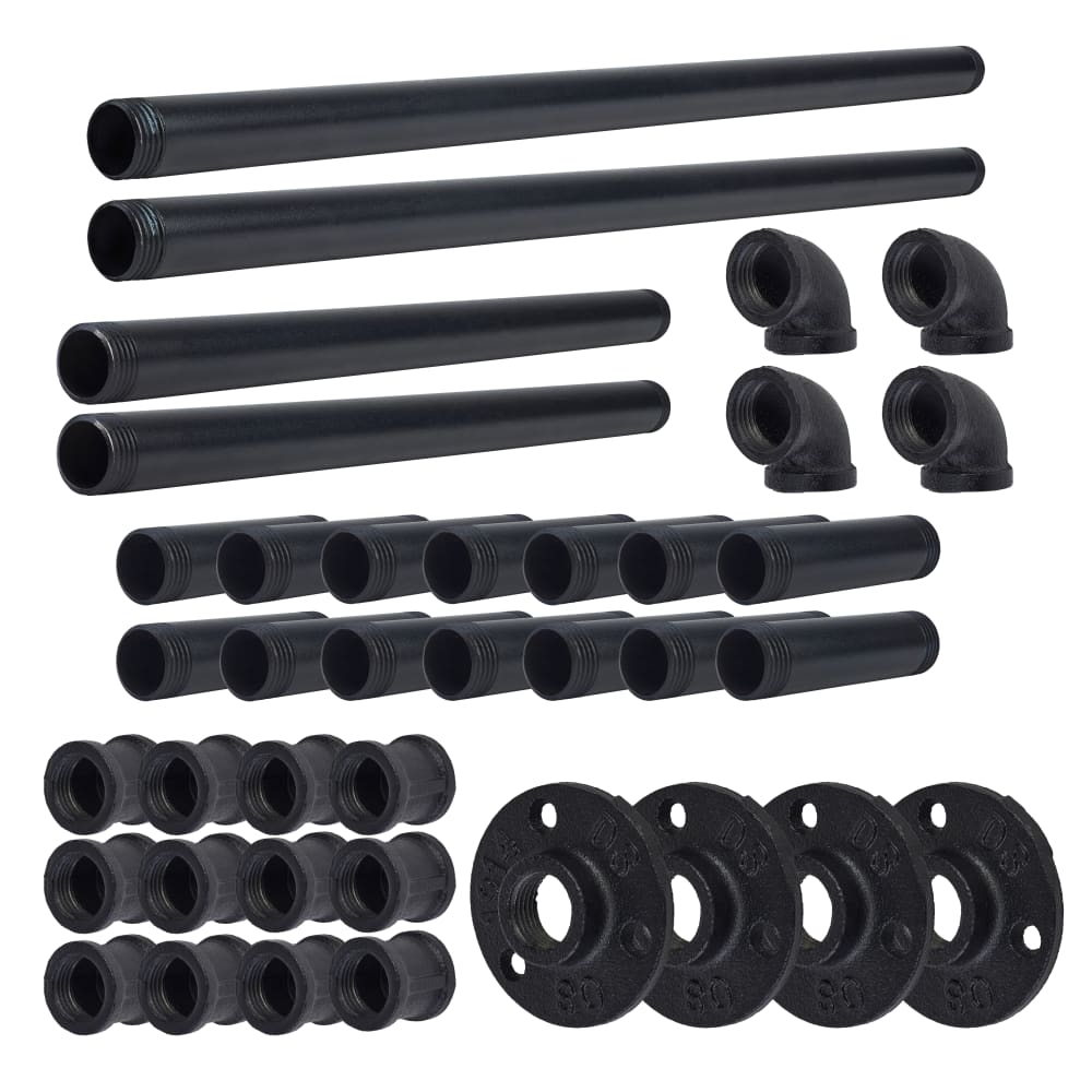 Altro 1/2" 3 Tier Drill Through Pipe Shelf Kit - Black