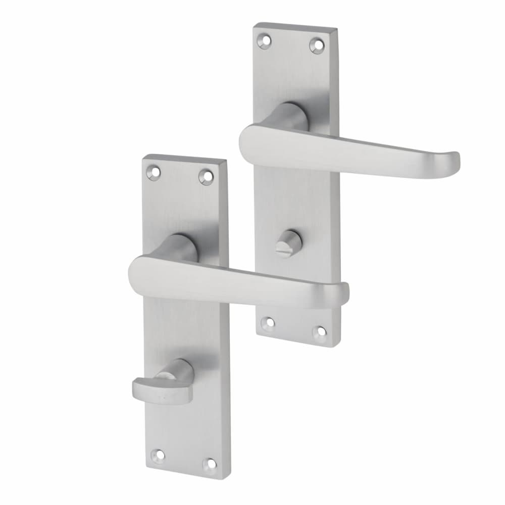 Touchpoint Mia Budget Straight Bathroom Door Handle - 153 x 42mm - Satin Chrome