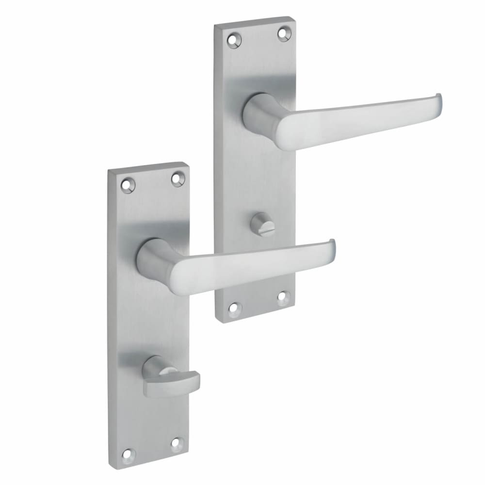 Touchpoint Mia Budget Straight Bathroom Door Handle - 153 x 42mm - Satin Chrome
