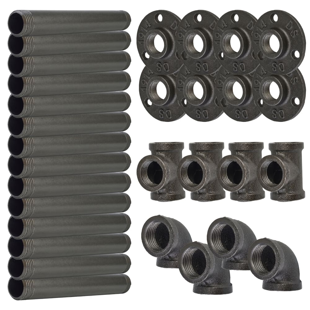 Altro 3/4" 3 Tier Pipe Shelf Kit - Grey