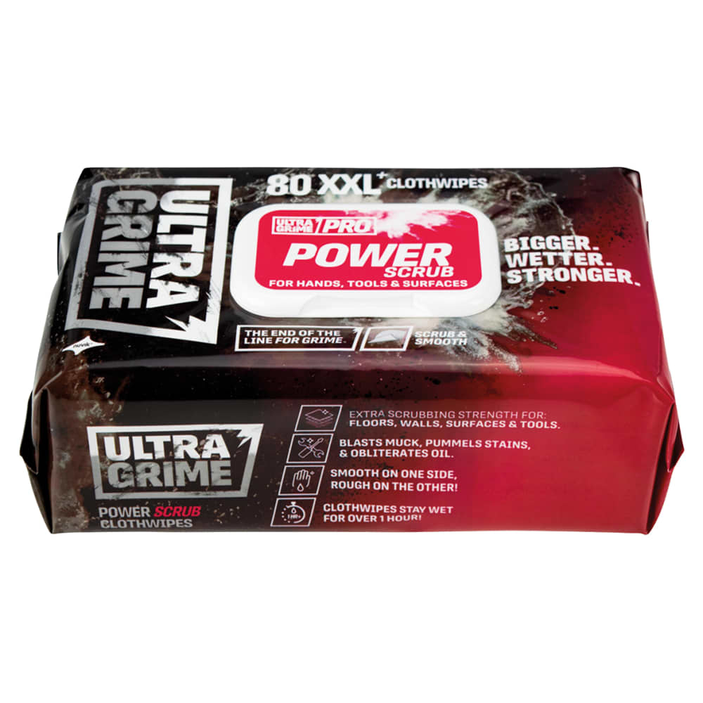 UltraGrime Pro XXL+ Power Scrub Cloth Wipes - Pack of 80