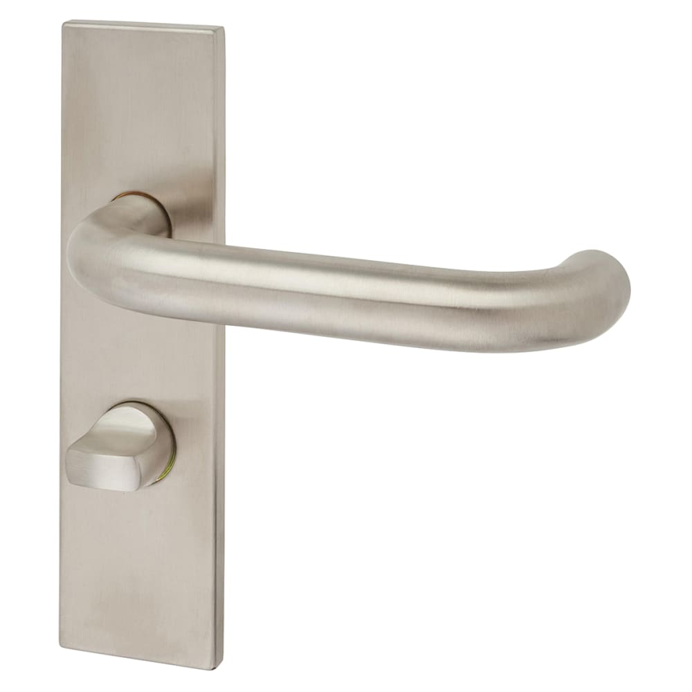 Altro 19mm Return to Door Bathroom Door Handle - Square Plate - 57mm c/c - RH - Sat Stainless Steel