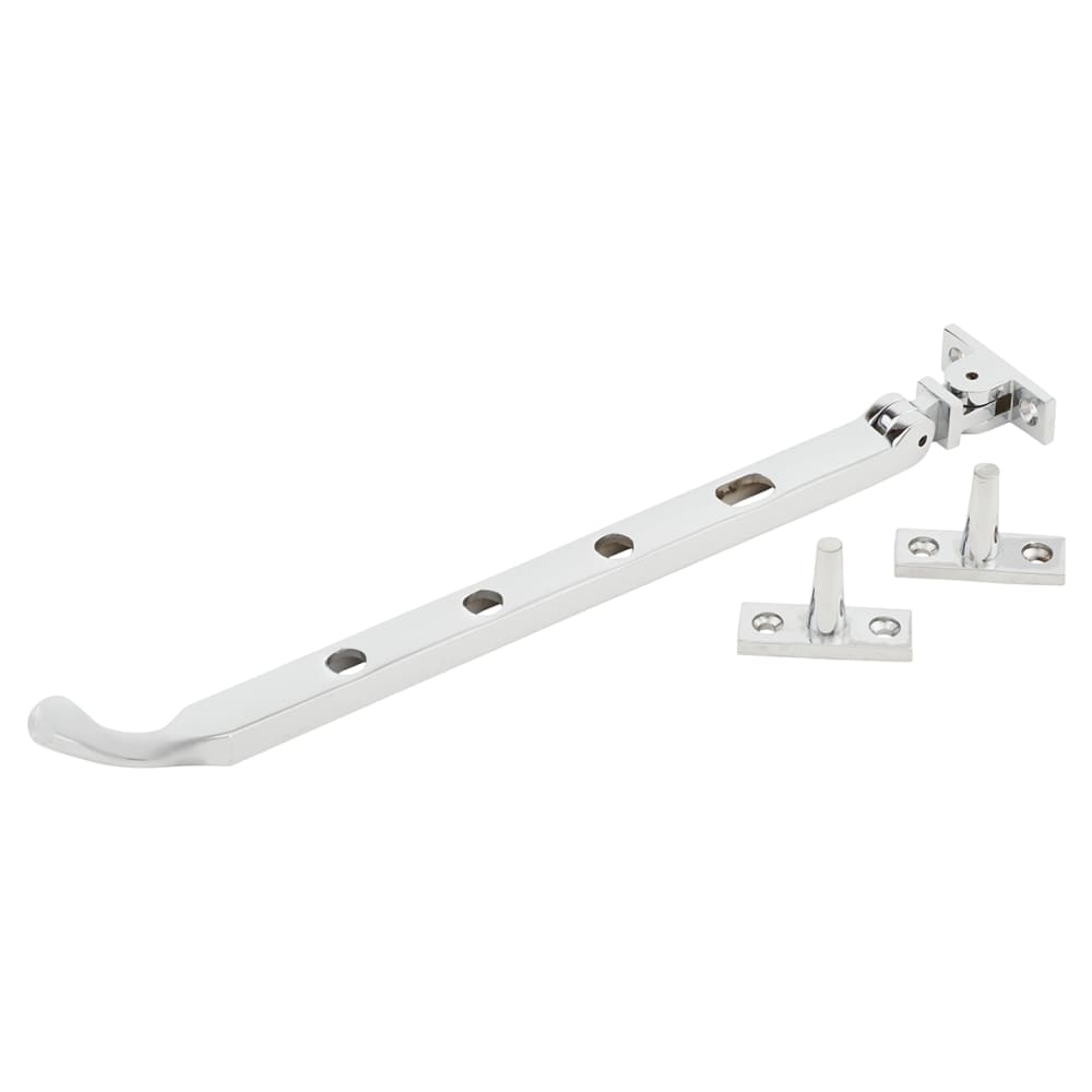 Hampstead Bulb End Casement Window Stay - 10"/250mm Length - Polished Chrome