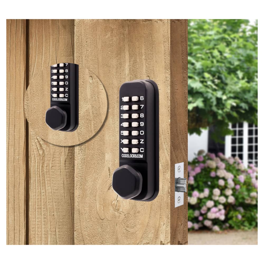 Codelocks CL290 External Marine Grade Push Button Code Back to Back Lock and Latch - Black