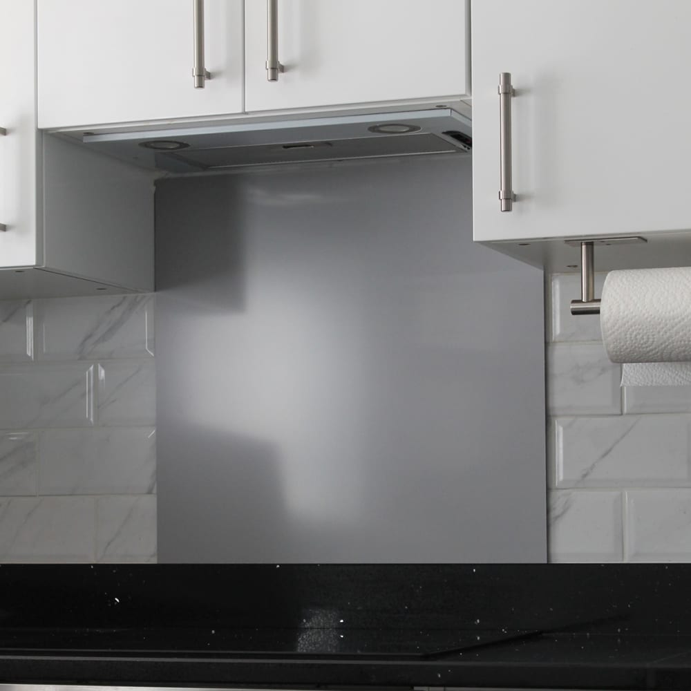 Altro Aluminium Kitchen Splashback - 600 x 750mm - Gloss Silver