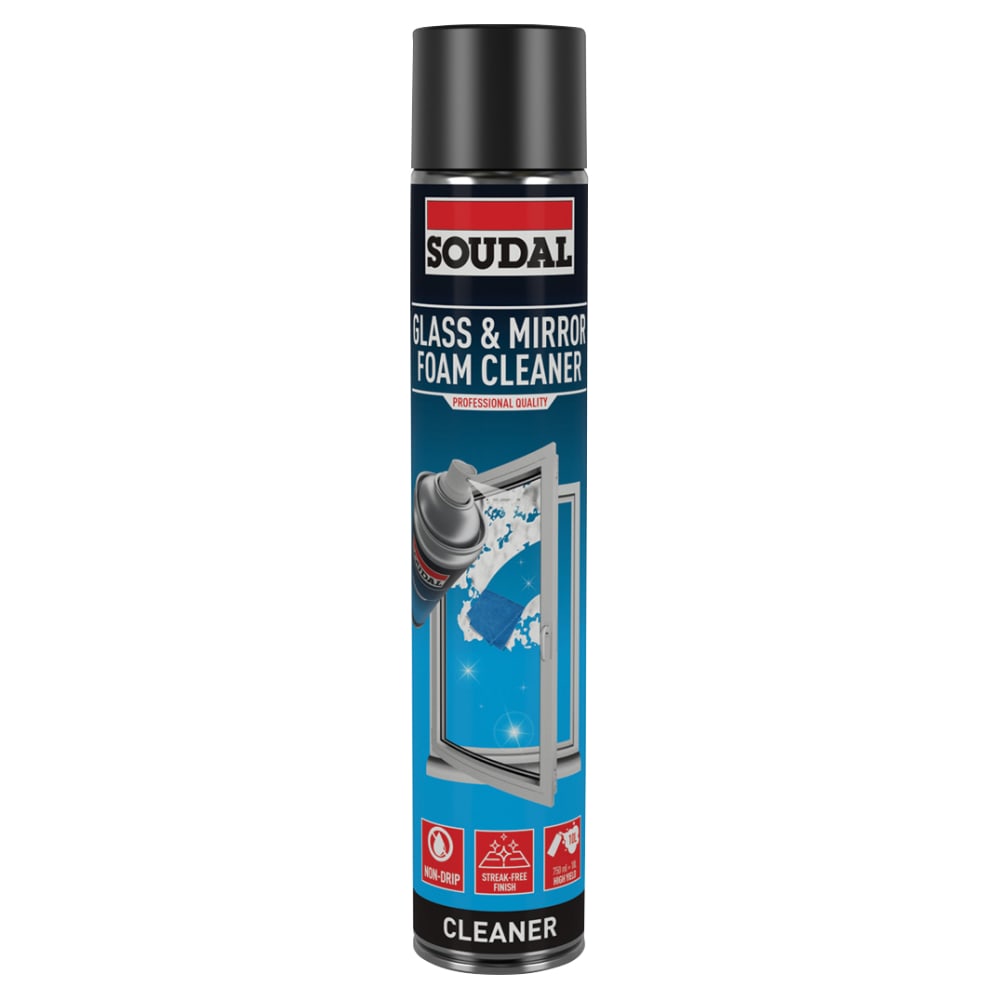 Soudal Glass & Mirror Foam Aerosol Spray Cleaner - 750ml
