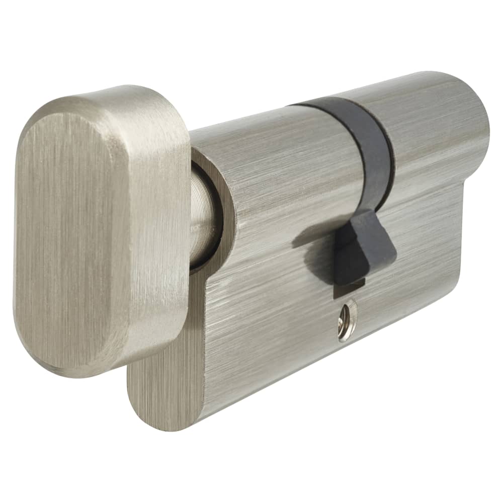 Touchpoint 5 Pin 80mm Euro Thumbturn Cylinder - 40mm Turn + 40mm - Satin Nickel - Keyed to Differ