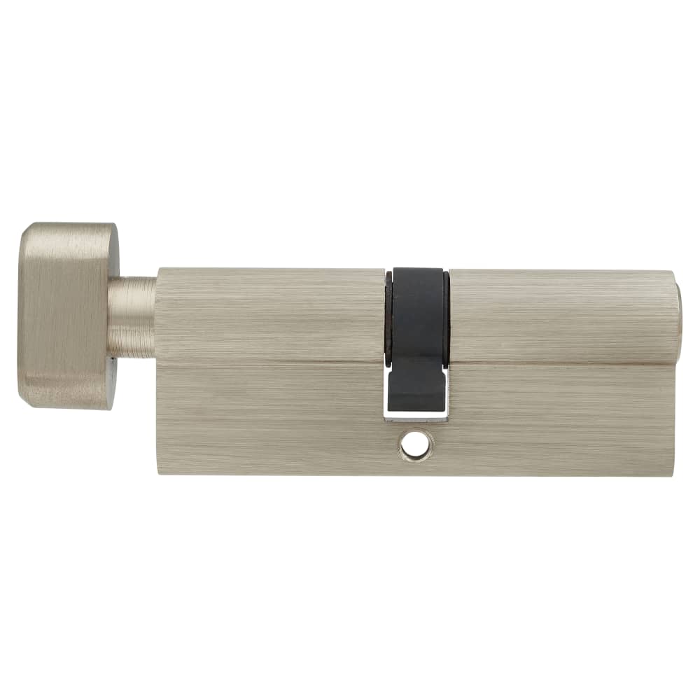 Touchpoint 5 Pin 80mm Euro Thumbturn Cylinder - 40mm Turn + 40mm - Satin Nickel - Keyed to Differ