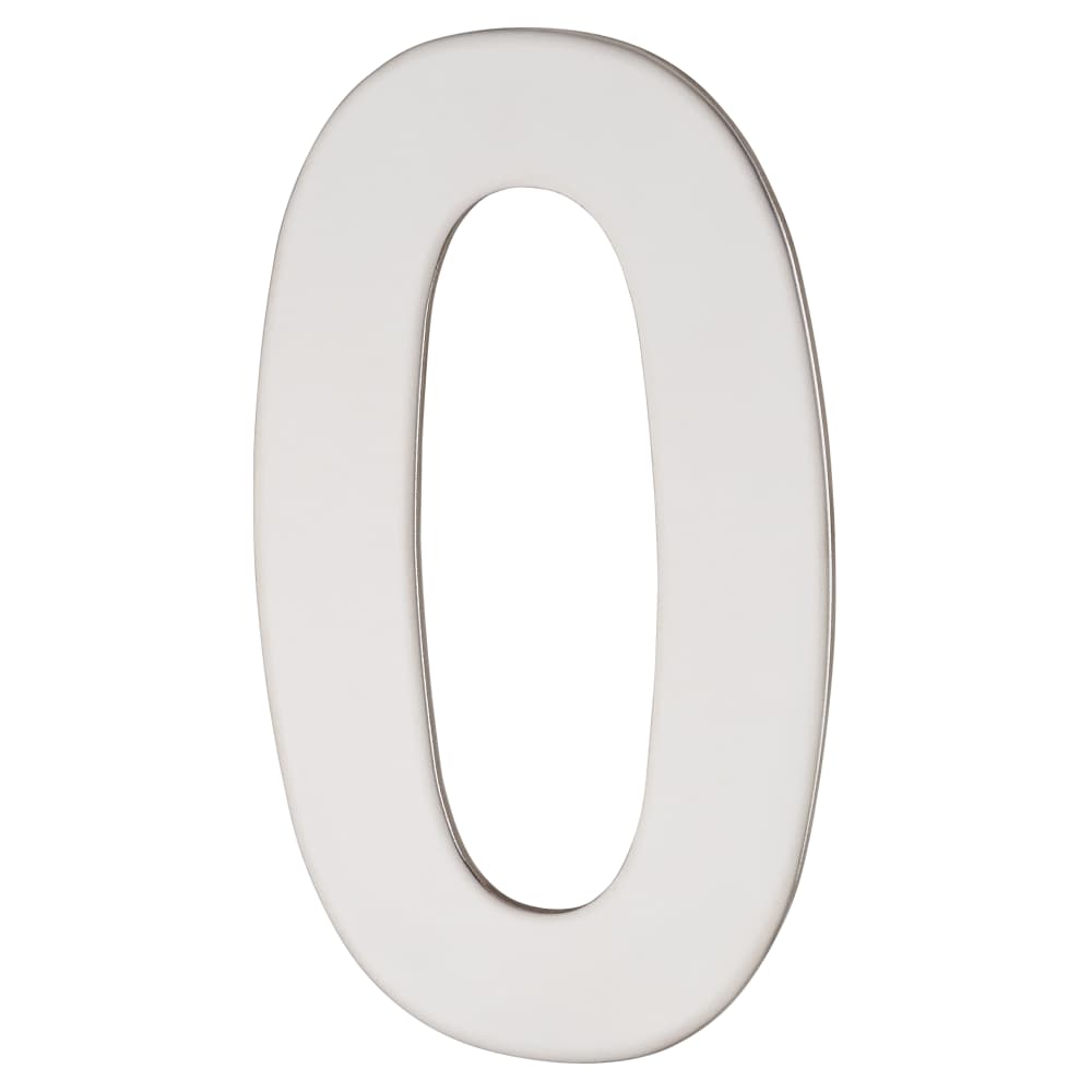 Altro 100mm Concealed Screw Fix Door Numeral - 0 - Polished Stainless Steel 