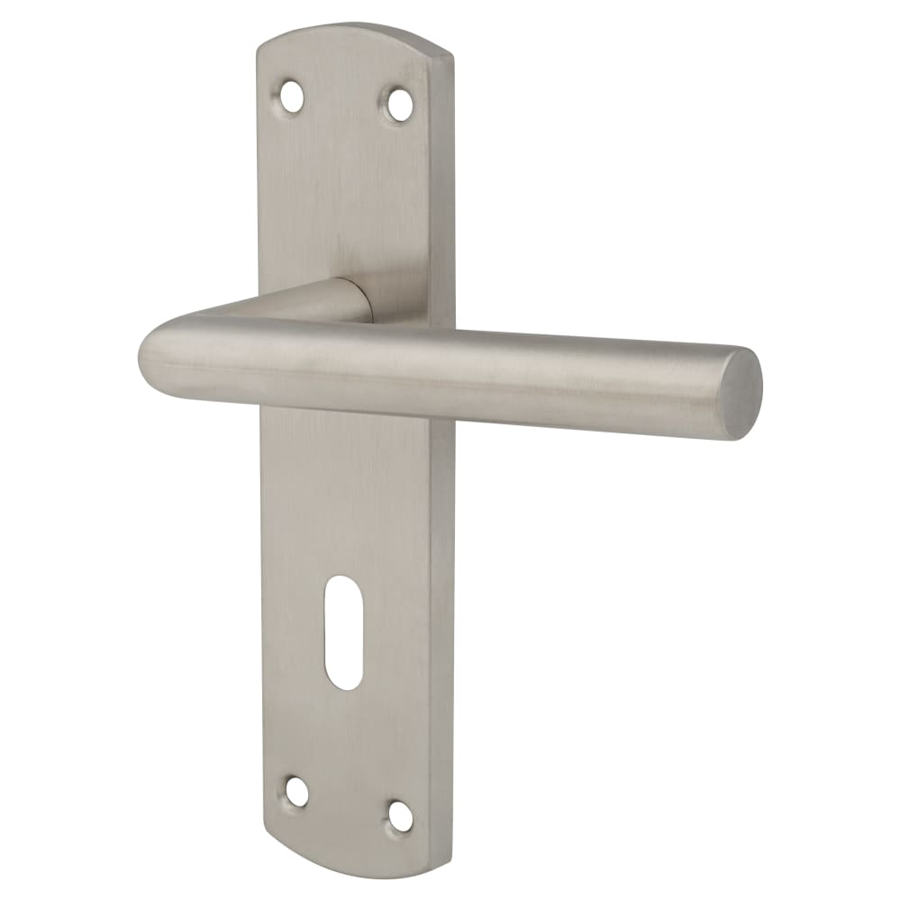 Altro Mitred Lock Door Handle - Keyhole - 172 x 44mm - Satin Stainless Steel