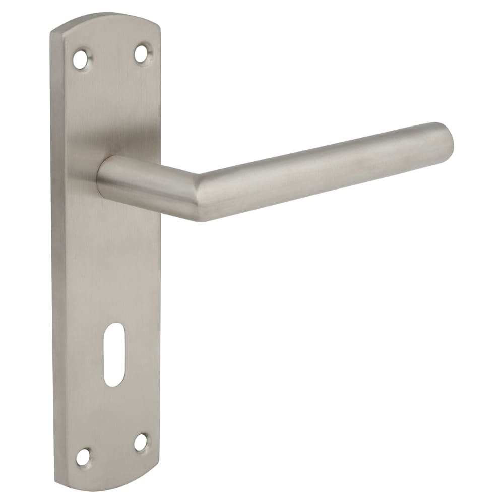 Altro Mitred Lock Door Handle - Keyhole - 172 x 44mm - Satin Stainless Steel