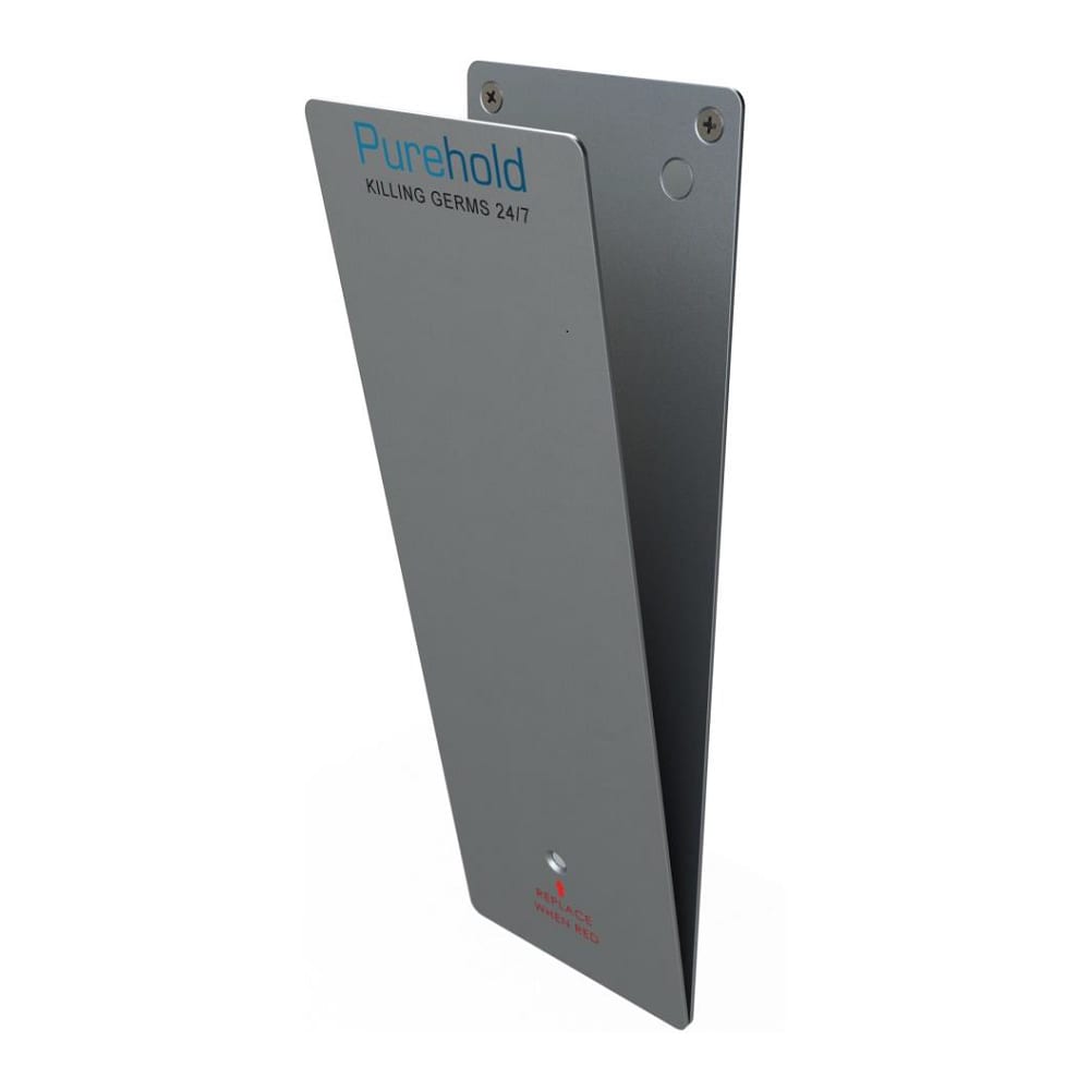 Purehold Antibacterial Replacement Front Panel for Standard Finger Plate - 400 x 95 x 15mm - Silver