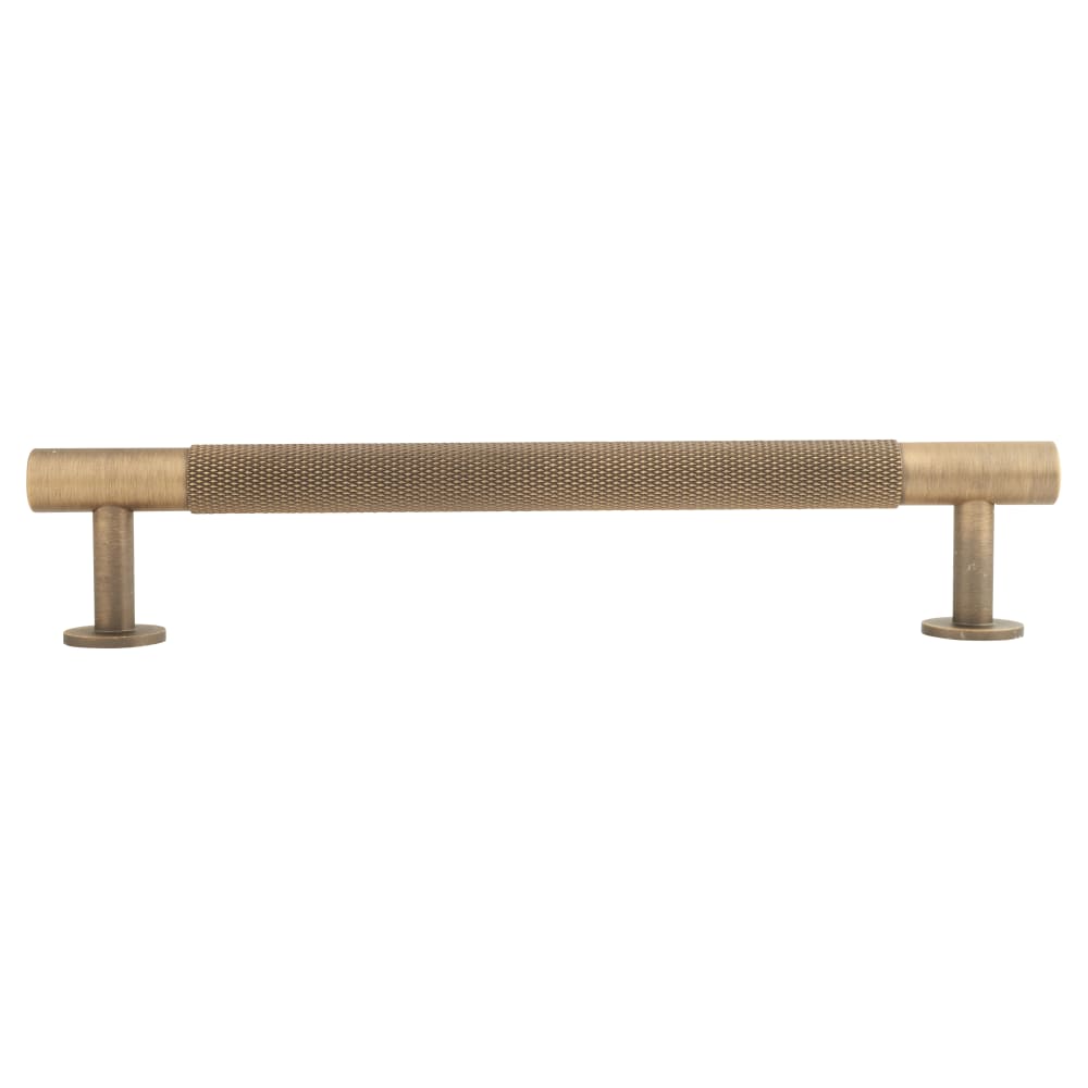 Carlisle Brass 13mm Knurled T-Bar Cabinet Pull Handle - 160mm Centres - Antique Brass