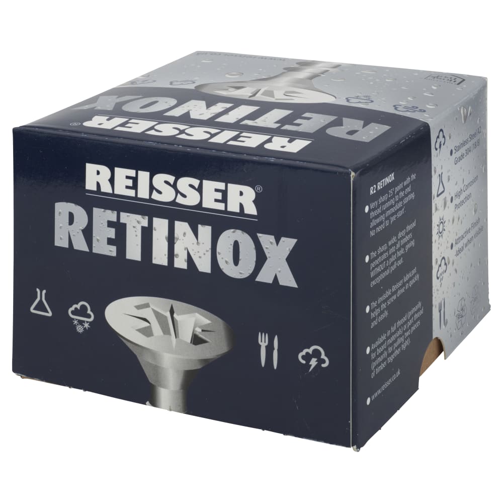 Reisser R2 Retinox Pozi Countersunk Wood Screws - 4.5 x 50mm - A2 Stainless Steel - Pack of 200