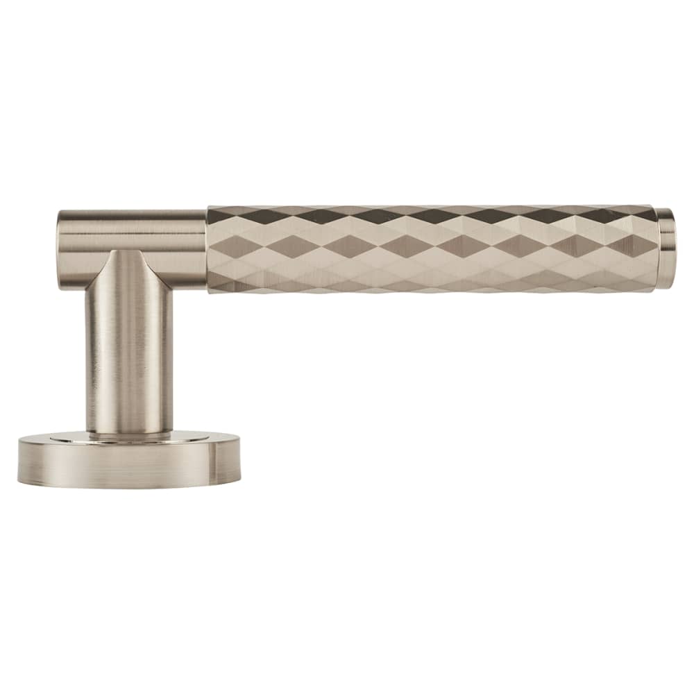 Altro Luna Diamond Door Handle on Rose - Satin Nickel