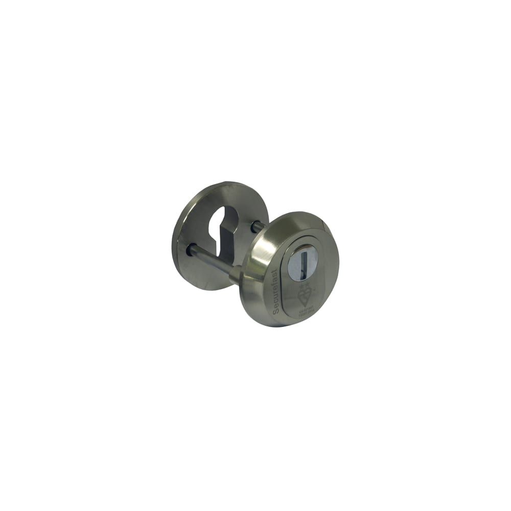 Securefast 2 Star High Security Escutcheon - Double Cylinder - 55mm Diameter - Keyhole - Pol Nickel
