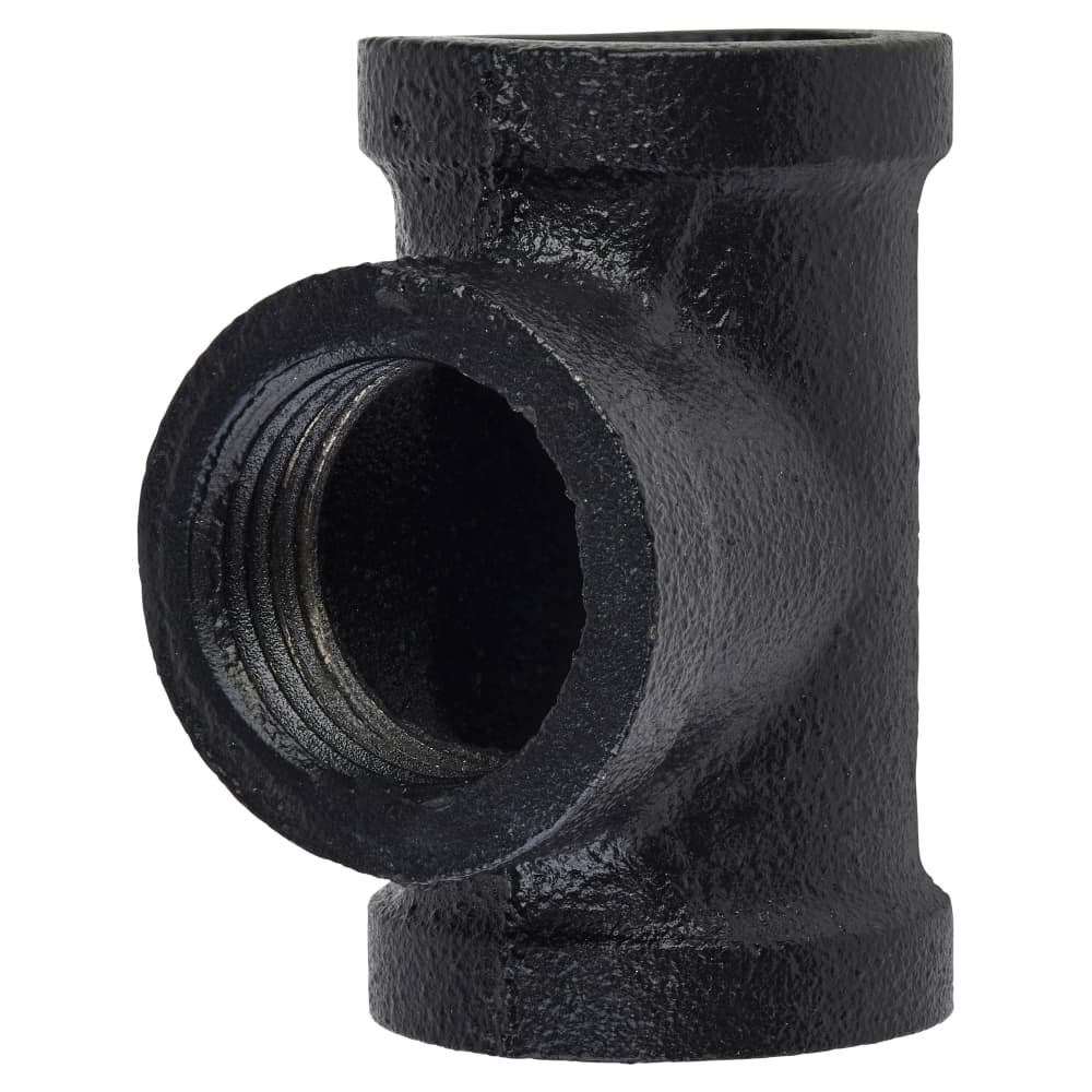 Altro 3/4" Pipe Shelving Iron Pipe Tee Connector - Black