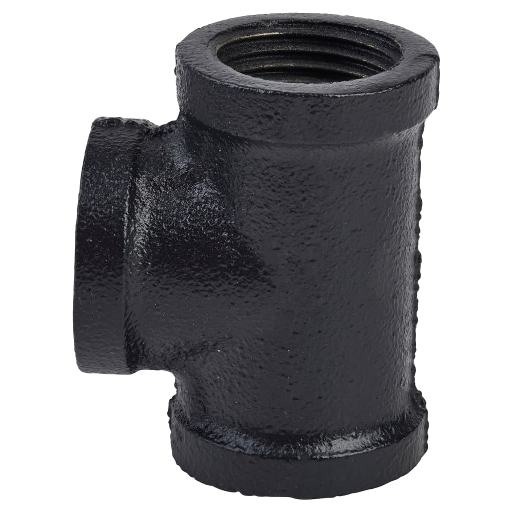 Altro 3/4" Pipe Shelving Iron Pipe Tee Connector - Black