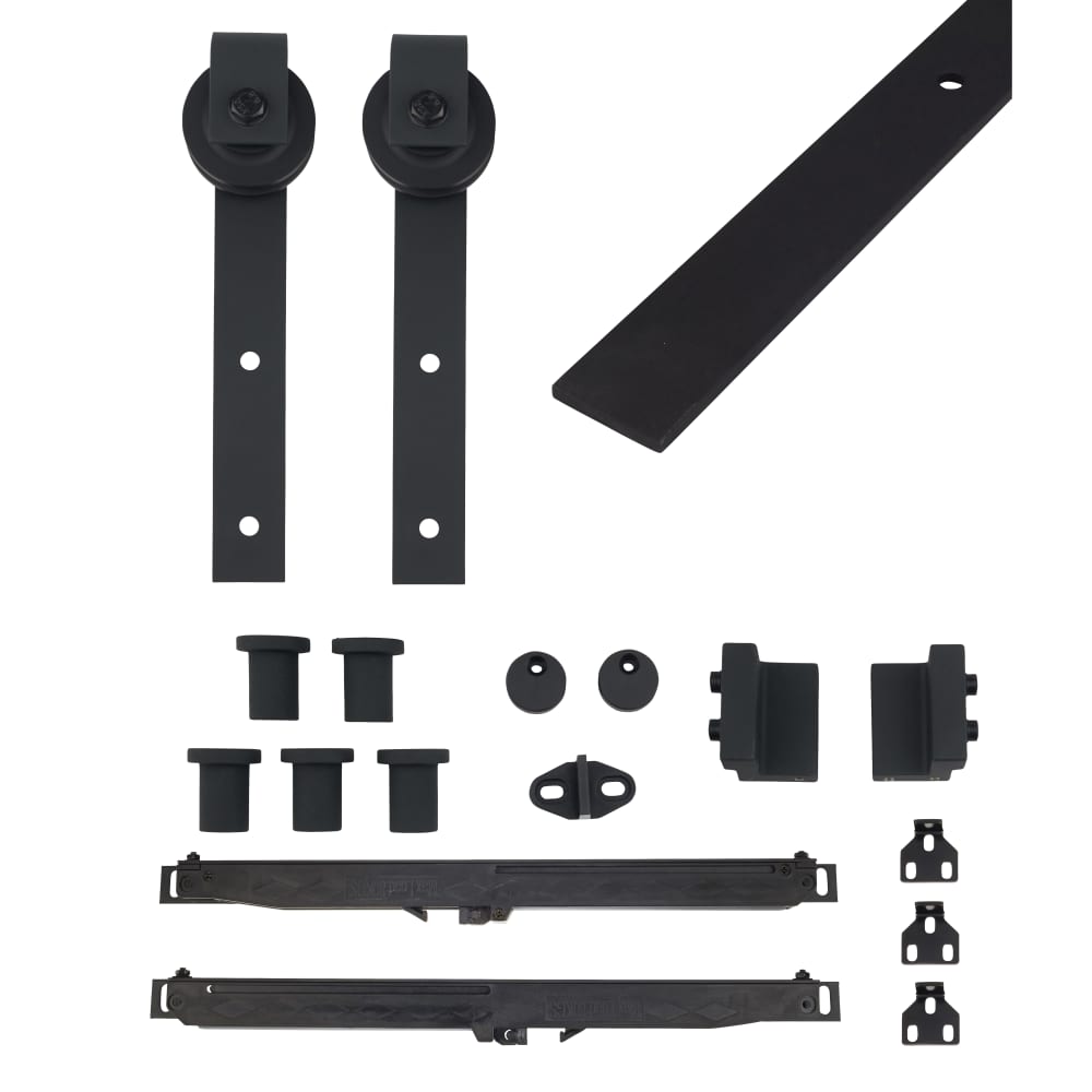 Klug Barn Strap Soft Open/Close Sliding Door Gear - 2000mm Track - 60-80kg Max Door - Black