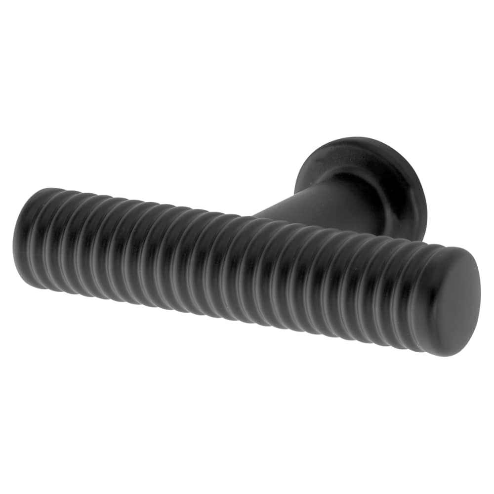 Altro Crewe 10mm Reeded T-Bar Cabinet Knob - 50 x 33mm - Matt Black