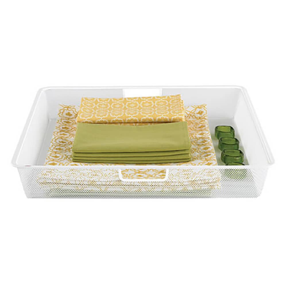 elfa Drawer Basket Tower - Shallow Mesh Basket - 527 x 527 x 85mm - White