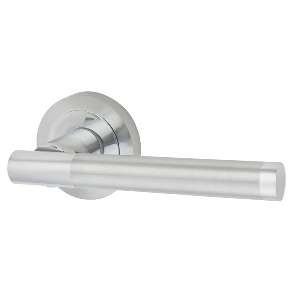Altro Bella Latch Door Handle on Rose Kit - Polished/Satin Chrome