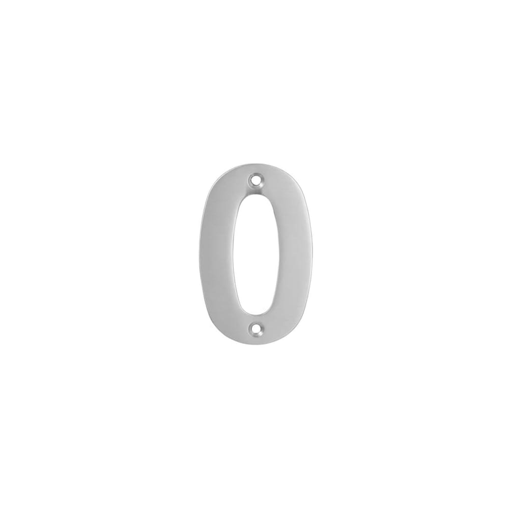Altro 100mm Screw Fix Door Numeral - 0 - Satin Stainless Steel