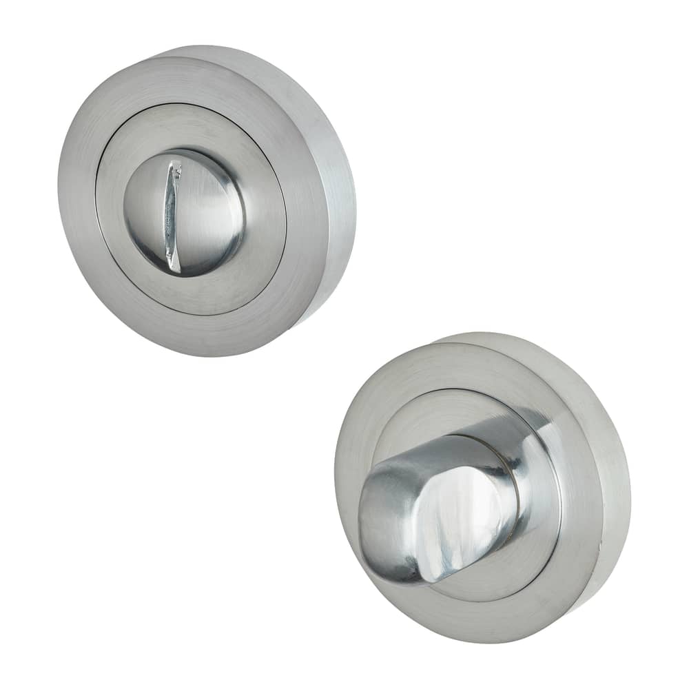 Touchpoint Eloise Bathroom Lock Door Handle on Rose Kit - Satin Chrome