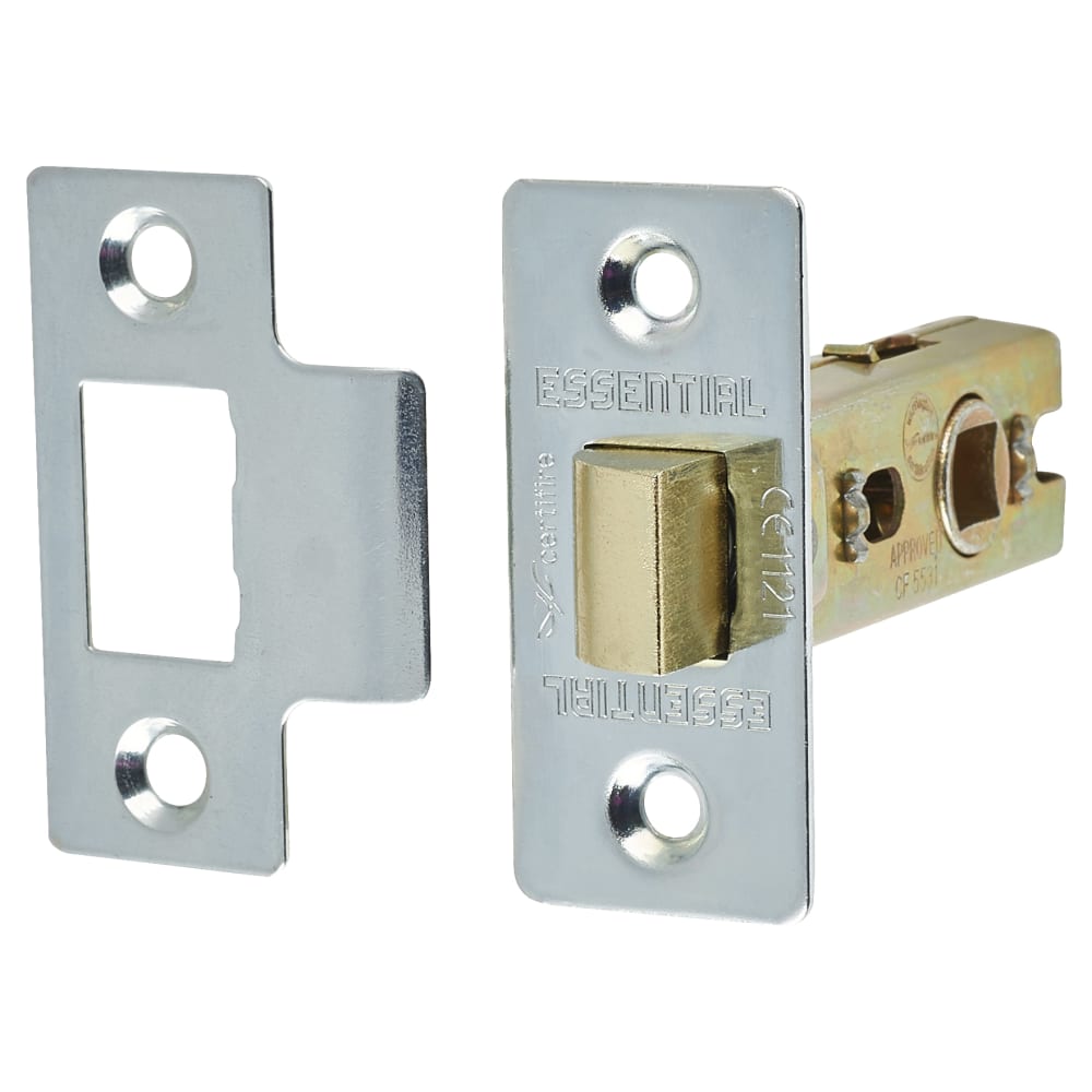 Touchpoint Budget Straight Latch Door Handle Kit - Short Plate - Satin Chrome