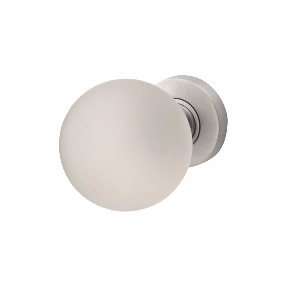 Jedo Frosted Ball Glass Door Knob - Satin Chrome