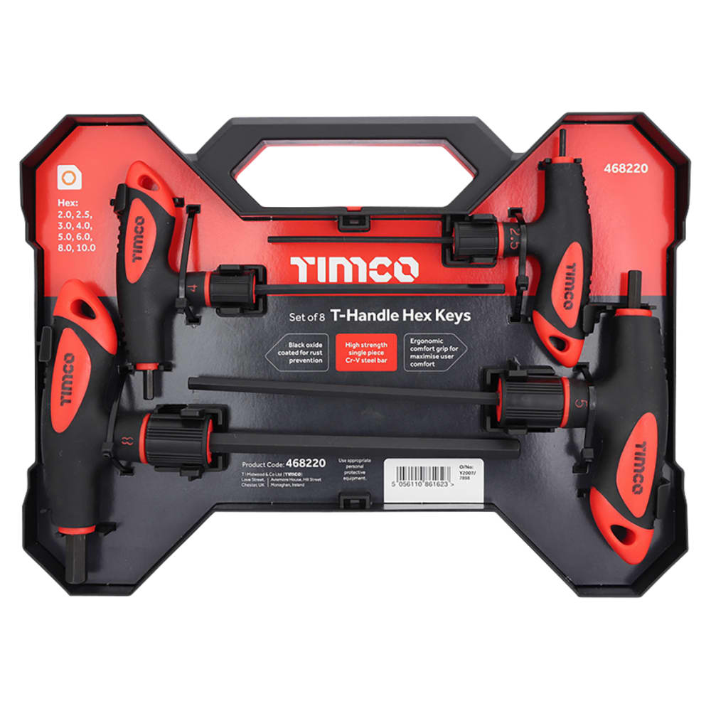 TIMCO T-Handle Hex Key Set - 8 Pieces