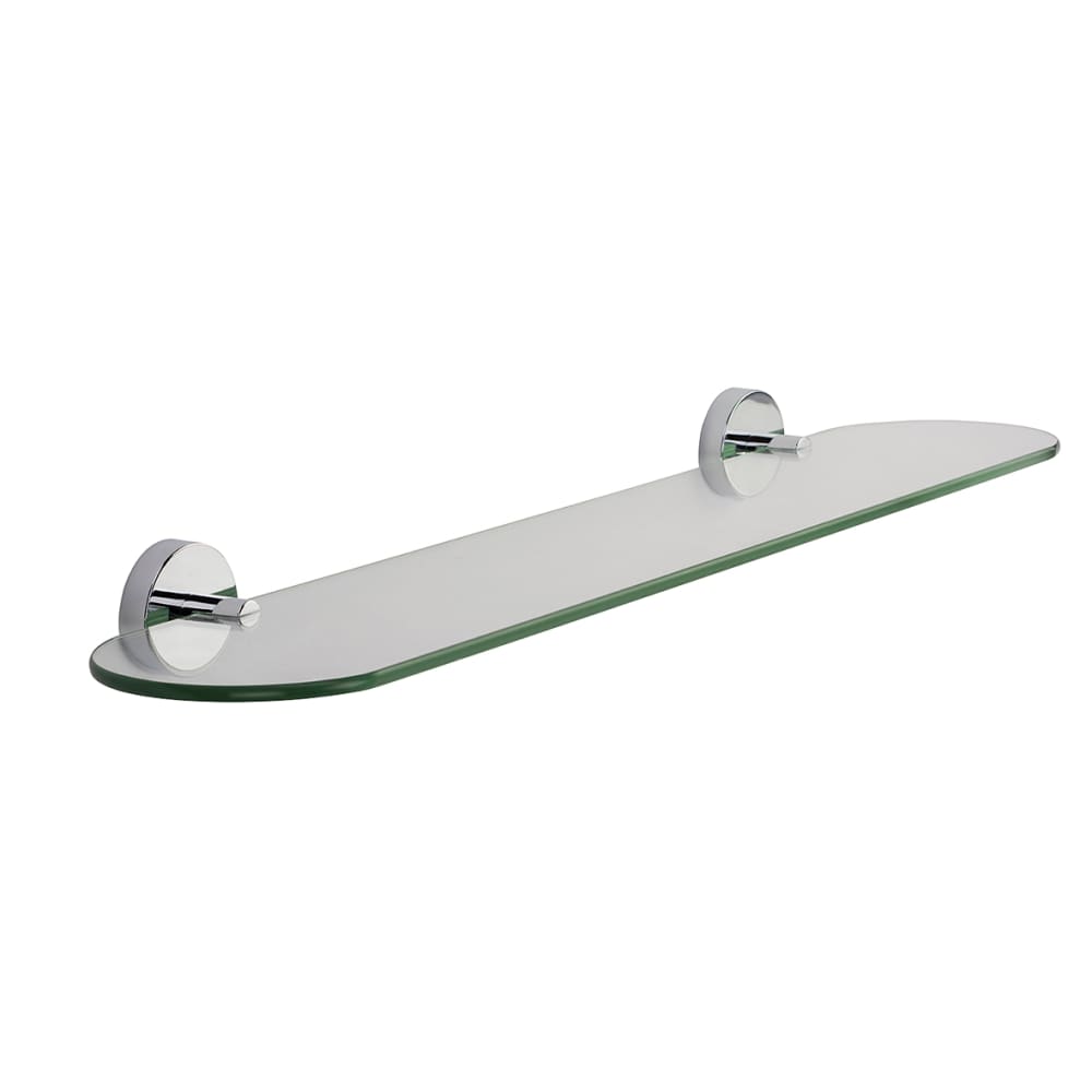 Croydex Romsey Glass Shelf - 590 x 135mm - Polished Chrome