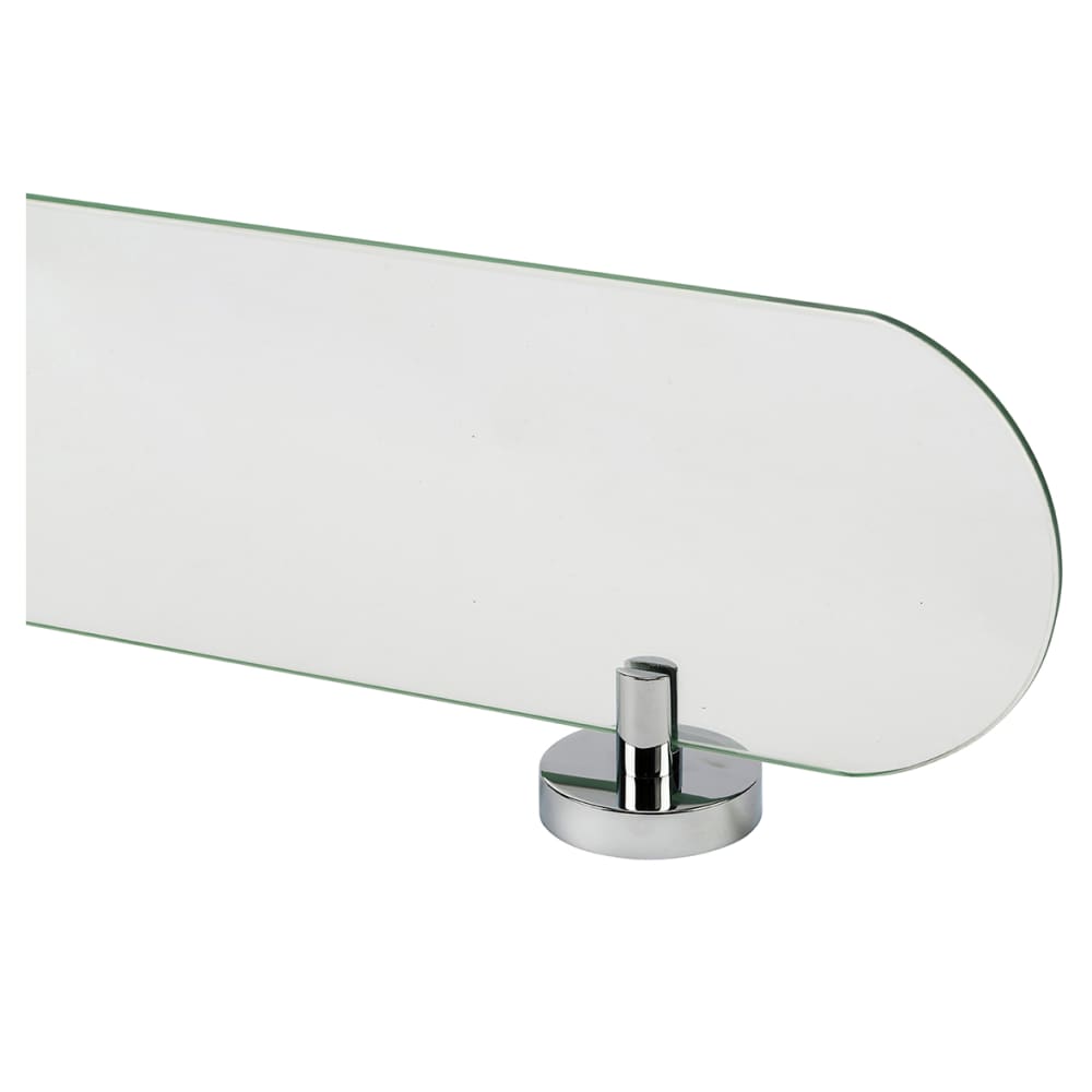 Croydex Romsey Glass Shelf - 590 x 135mm - Polished Chrome