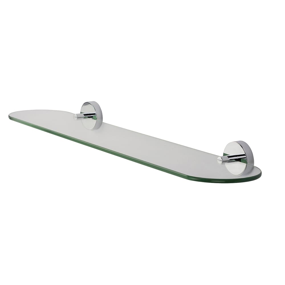 Croydex Romsey Glass Shelf - 590 x 135mm - Polished Chrome