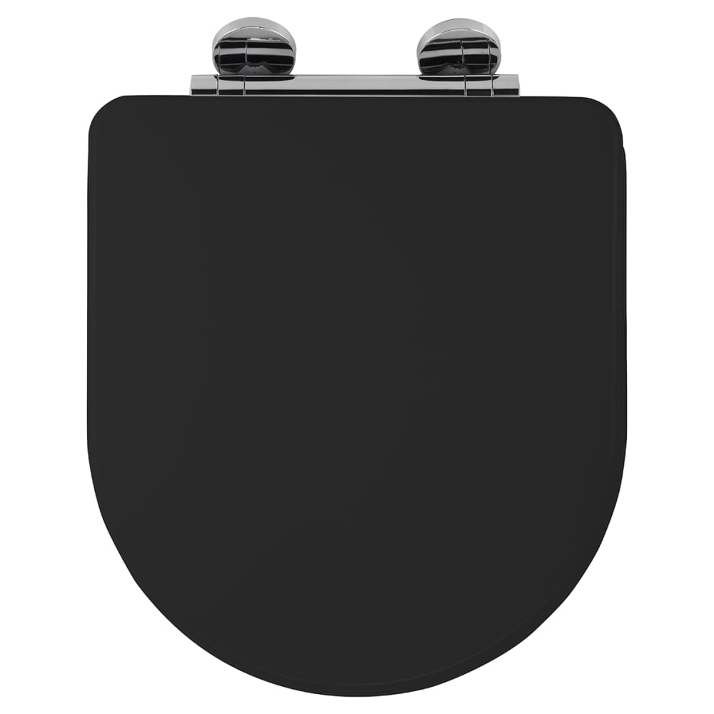 Croydex Iseo Flexi-Fix Soft Close Wooden Toilet Seat - Matt Black
