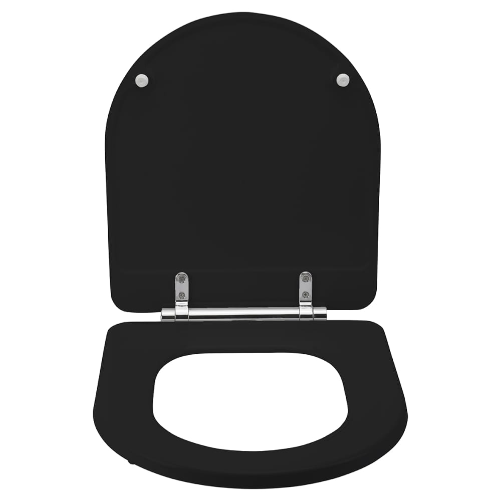Croydex Iseo Flexi-Fix Soft Close Wooden Toilet Seat - Matt Black