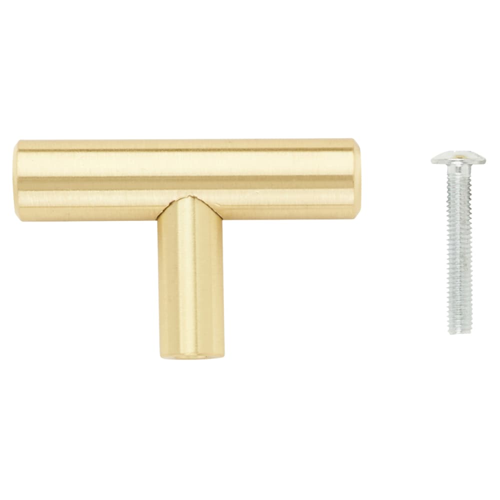 Altro 12mm T-Bar Cabinet Knob - 50 x 32mm - Satin Brass