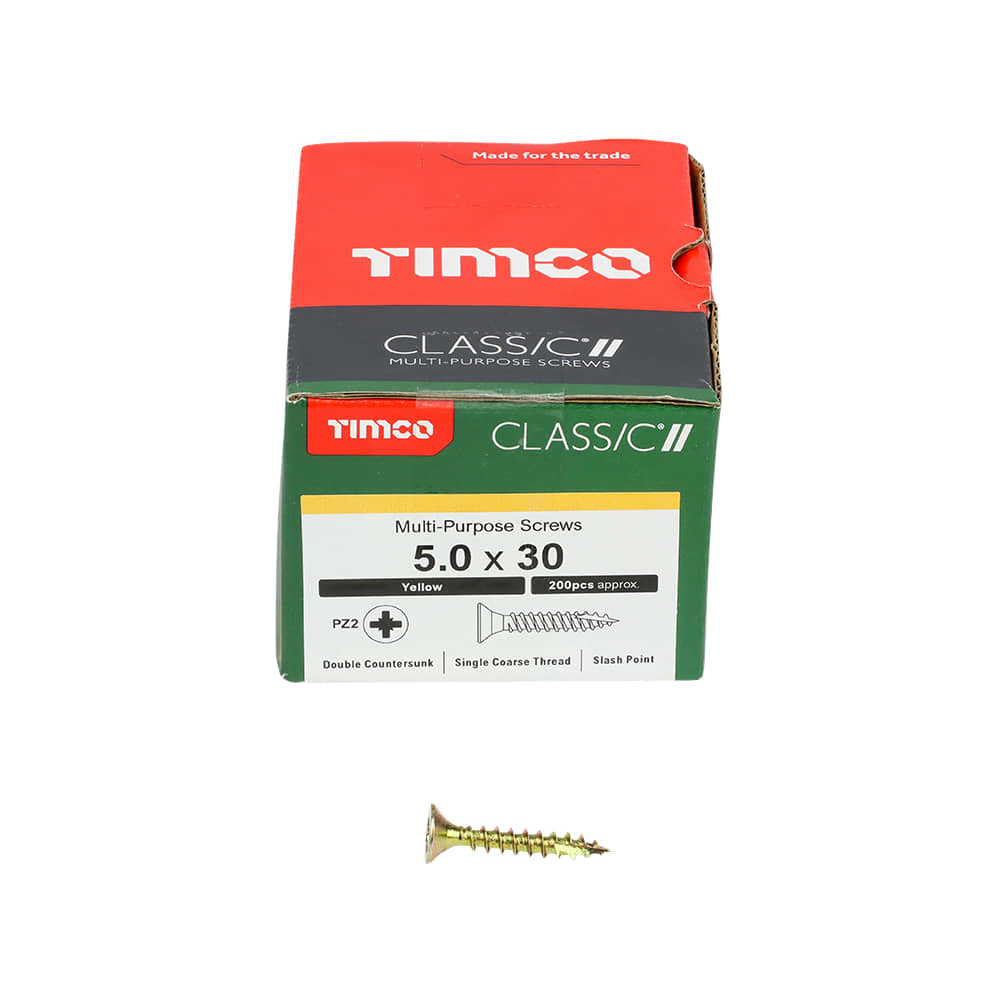 Timco Solo Yellow WOODSCREW POZI COUNTERSUNK SOLOC 10g 12g ~ Packs Of 20, 50, 100, 200 Or 1000 ~ Screws 4, 4.5, 5, 6mm (100, 4.0 X 70mm