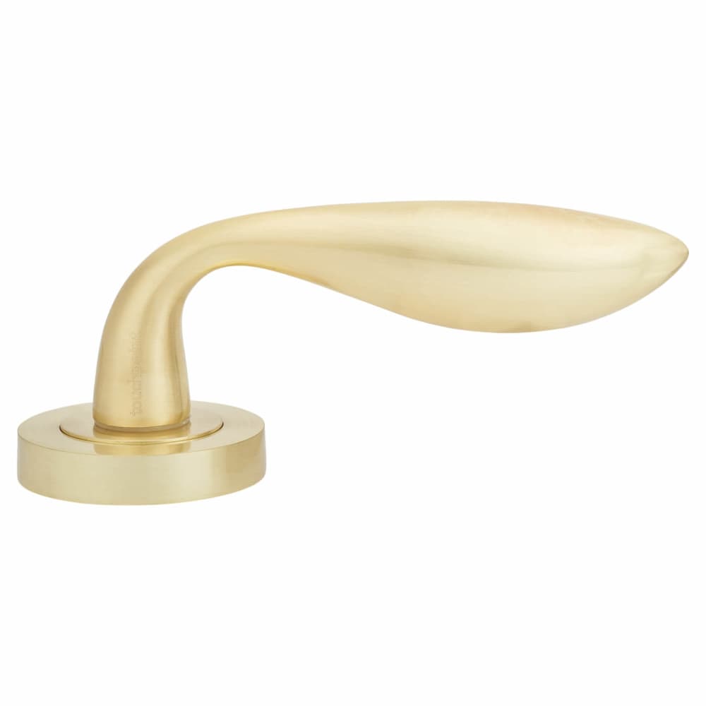 Touchpoint Morgan Door Handle on Rose - Satin Brass