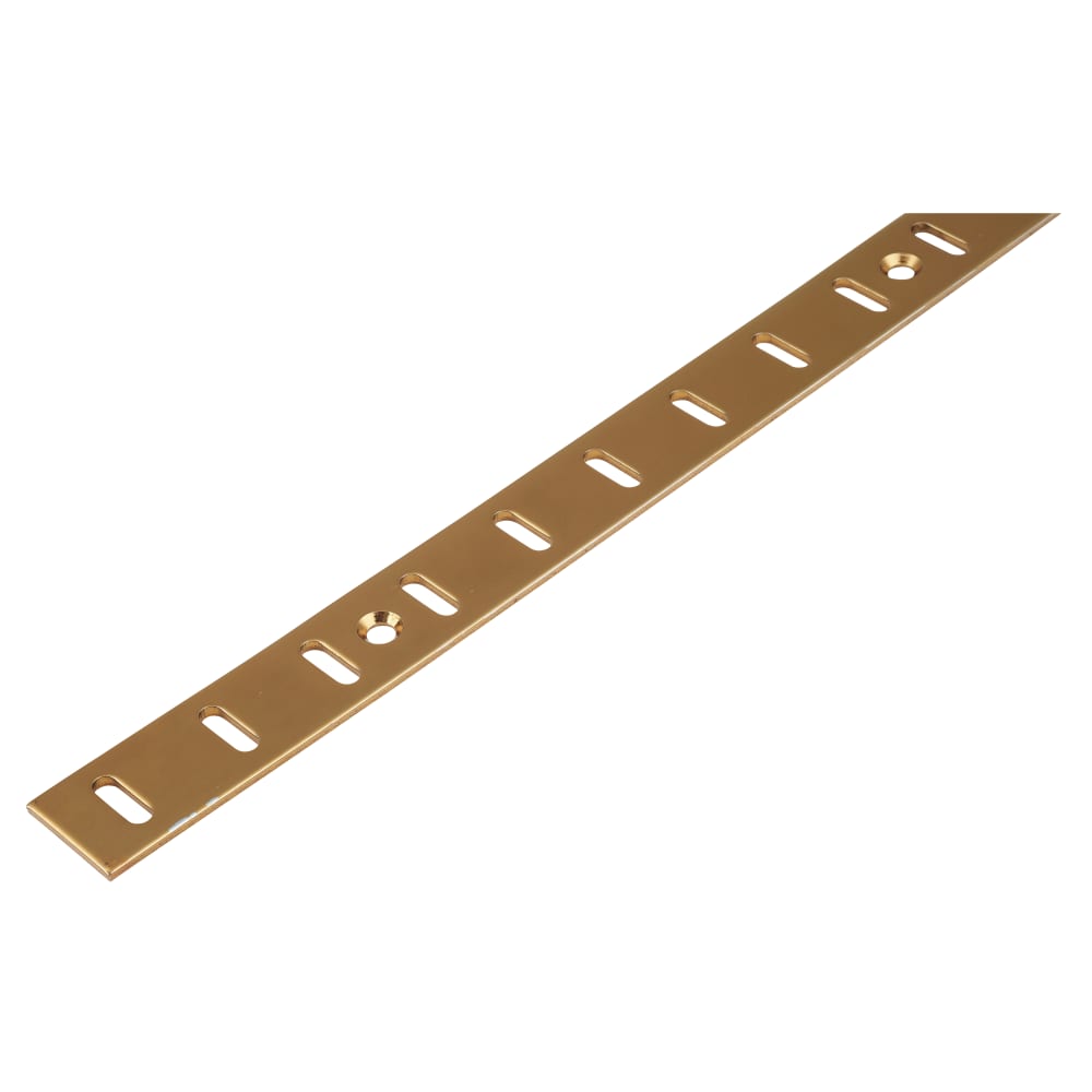 Altro Flat Bookcase Strip - 1829 x 19mm - Electro Brass Plated