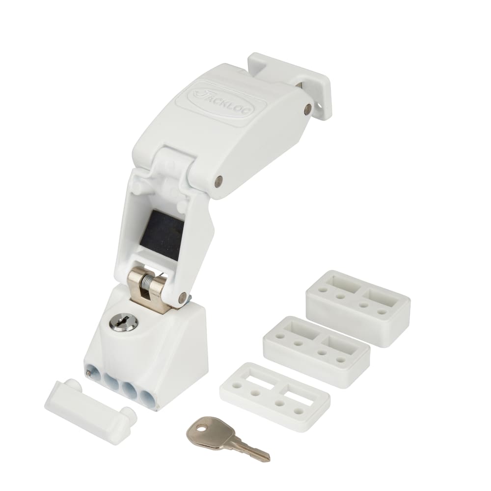 Jackloc Titan Key-Locking Folding Window Restrictor - White