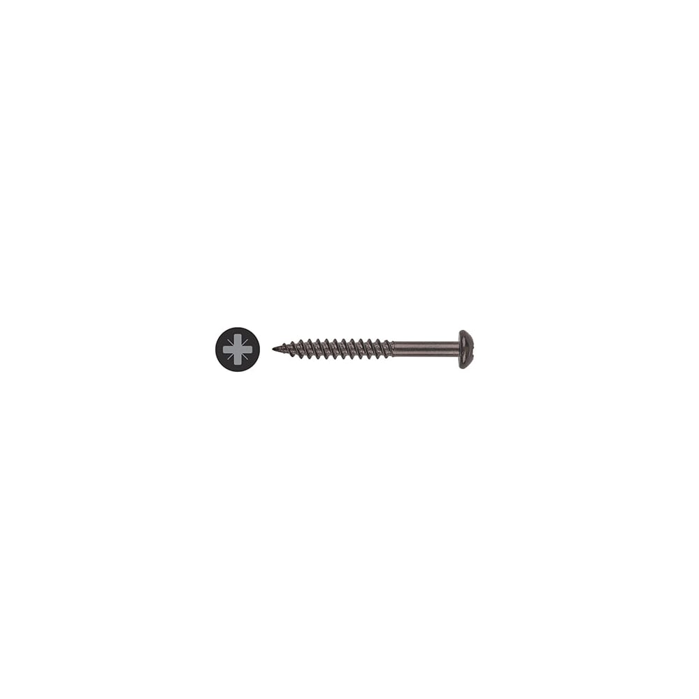 TIMCO Blackjax Pozi Round Head Wood Screws - 10 x 1 1/2" - Exterior Black Organic - Pack of 200