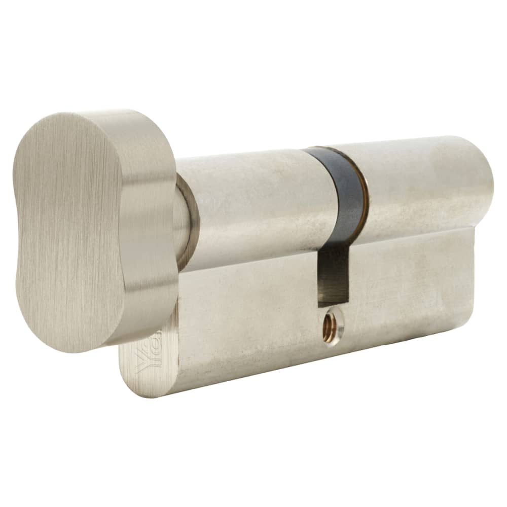 Yale 6 Pin 95mm Euro Thumbturn Cylinder - 45mm Turn + 50mm - Satin Nickel - Keyed to Differ