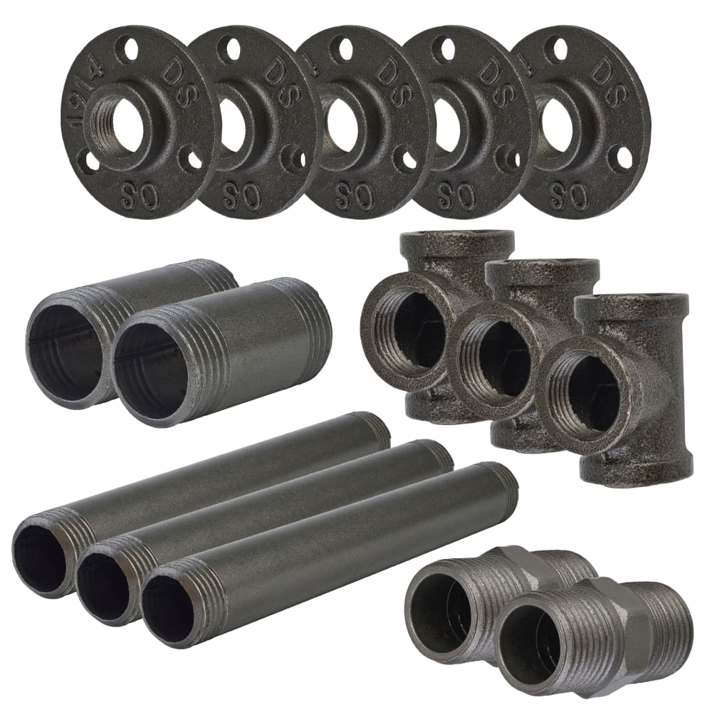 Altro 3/4" Pipe Triple Candle Holder - Grey 
