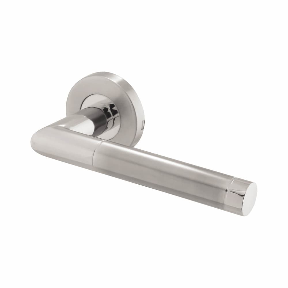 Altro Duo 2 Style Door Handle on Rose - Polished/Satin Stainless Steel