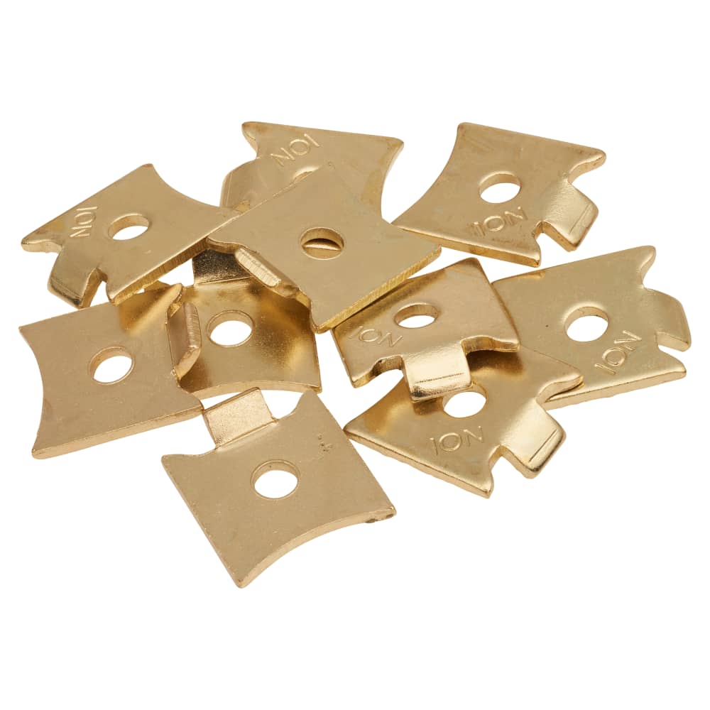 Altro Standard Raised Bookcase Clip - Electro Brass Plated - Pack of 10