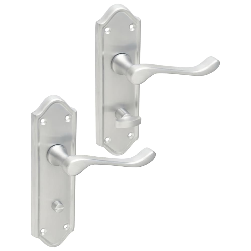 Altro Ashmead Bathroom Door Handle - 168 x 46mm - Satin Chrome
