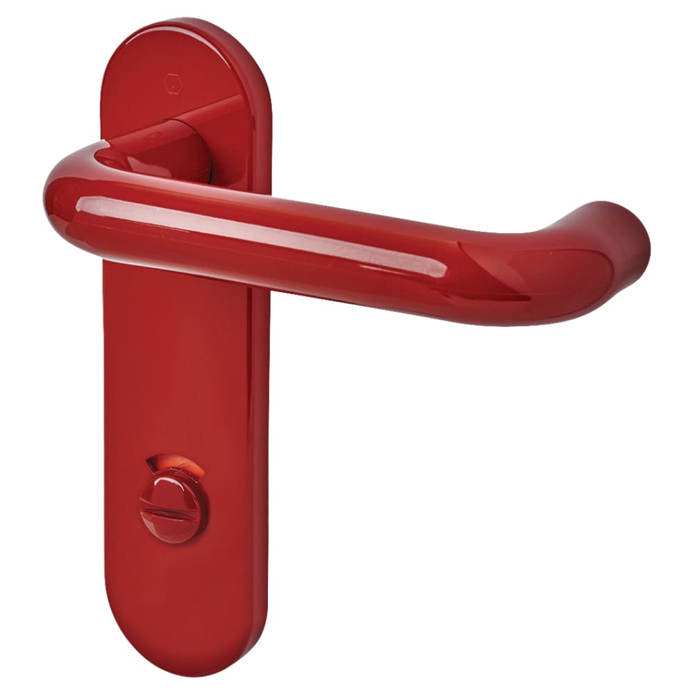 Hoppe Paris AR600/25 Nylon Steel Core Safety Bathroom Door Handle - 78mm c/c - Rouge Red